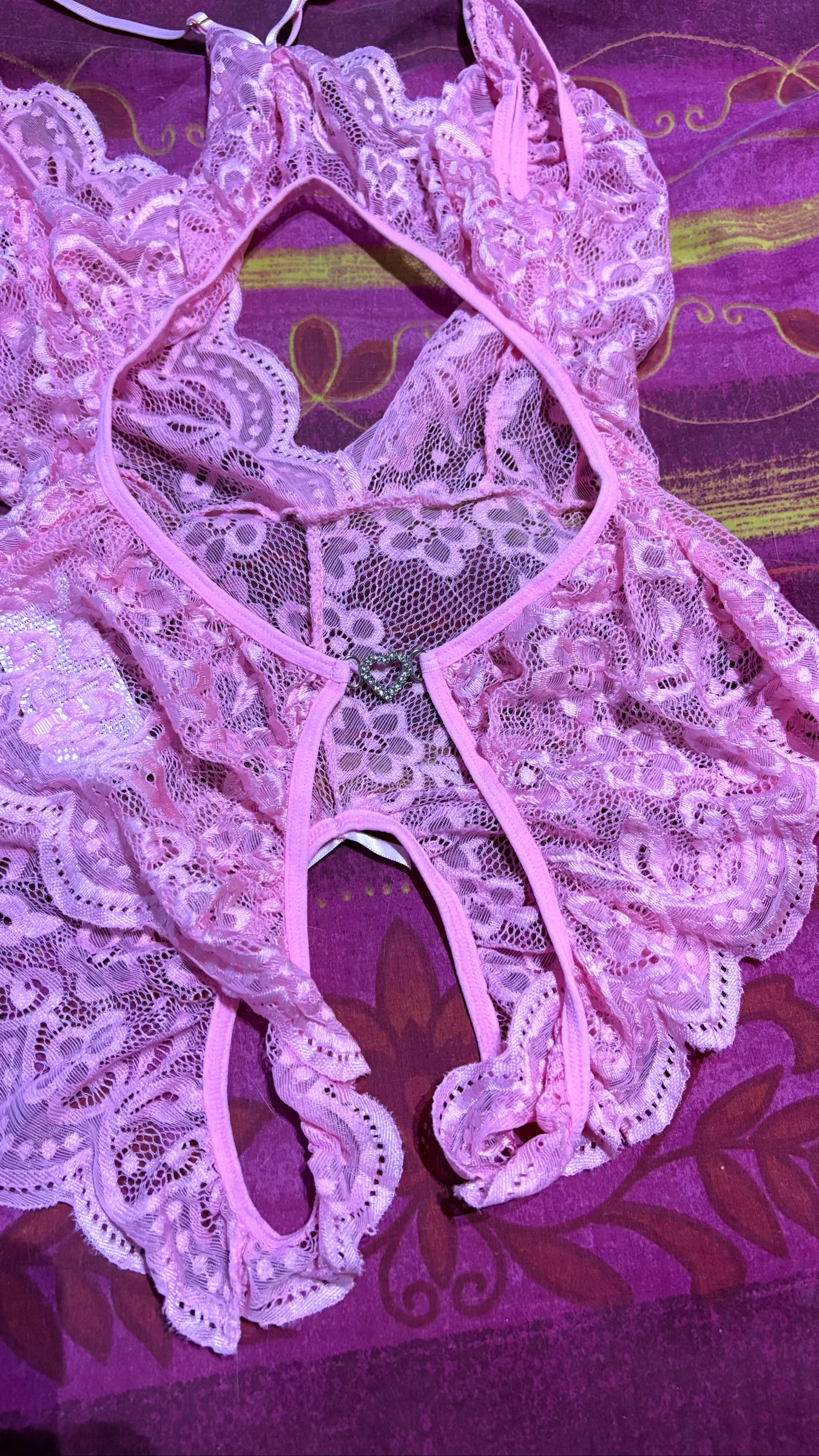 Pink open-back lace lingerie bodysuit – Size XXL – New with packaging – photo 4